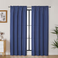 Lecloud Bessie Blue Curtains 78 Inches Long 2 Pcs, Home Decor Airy Living Room Curtains for Bedroom Window Treatments, Dual Rod 