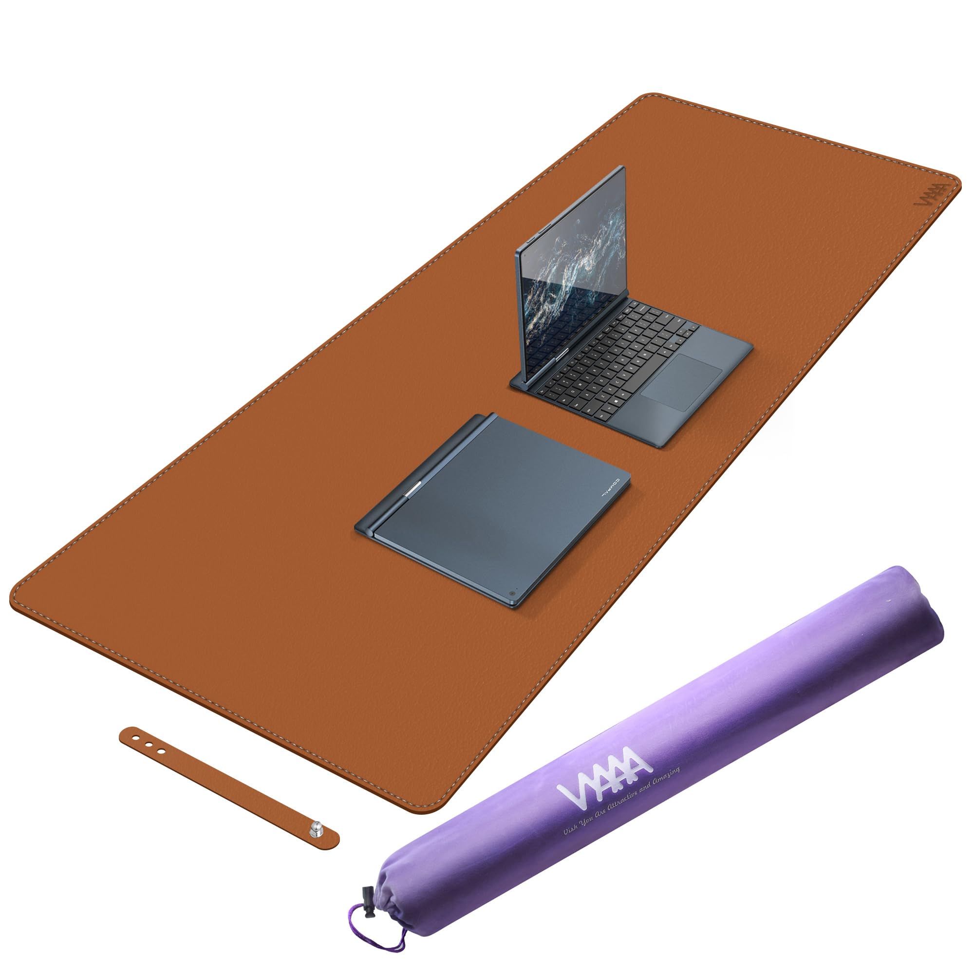 Desk Mat On Top Of Desks, Vyaaa 55' X 23.6' Pu Leather Desk Mat, Large Desk Blotter Pad For Office, Home, Gaming, Computer, La