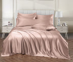 Ersmak 7 Pieces Satin Sheets Set California King Size, Luxury Silky Champagne Satin Bed Sheets Set With 1 Deep Pocket Fitted She