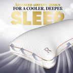 Royal Therapy Queen Memory Foam Pillow, Adjustable Shredded Memory Foam Pillows Queen Odor-Free Pillow For Neck & Shoulder Pain
