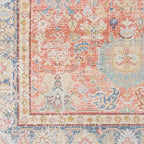 HomeRoots 532000 9 x 13 ft. Coral Floral Power Loom Rectangle Area Rug