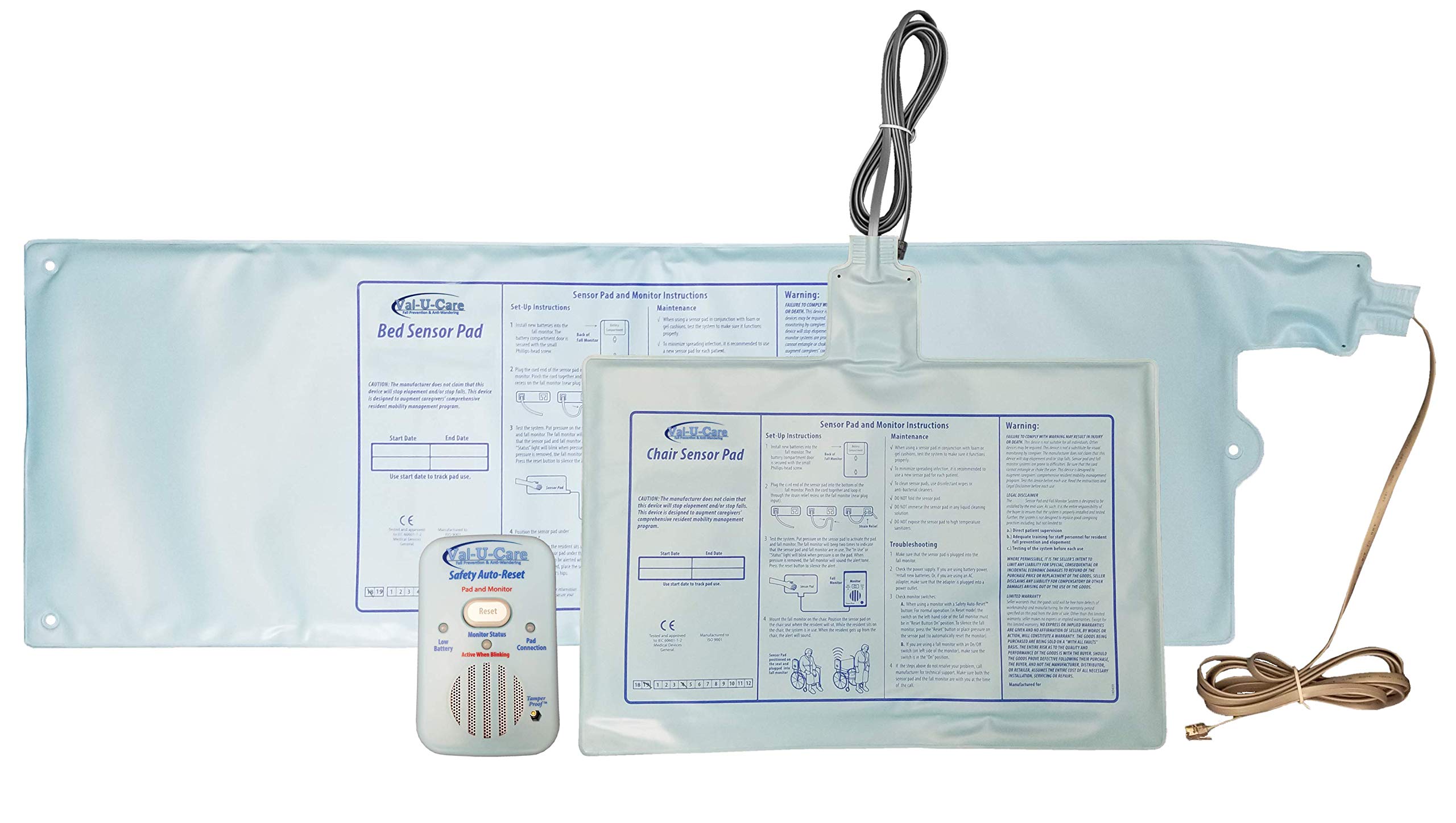 ValUCare Safety Monitor With Bed Exit Pad And Chair Exit Pad  Know When They Get Up!