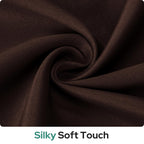 Homeideas 100% Blackout French Door Curtains, Privacy Door Curtains For Door Window, 30 X 68 Inch Room Darkening Curtains, Thermal Insulated Door Window Shades For Bedroom, (1 Panel, Brown)