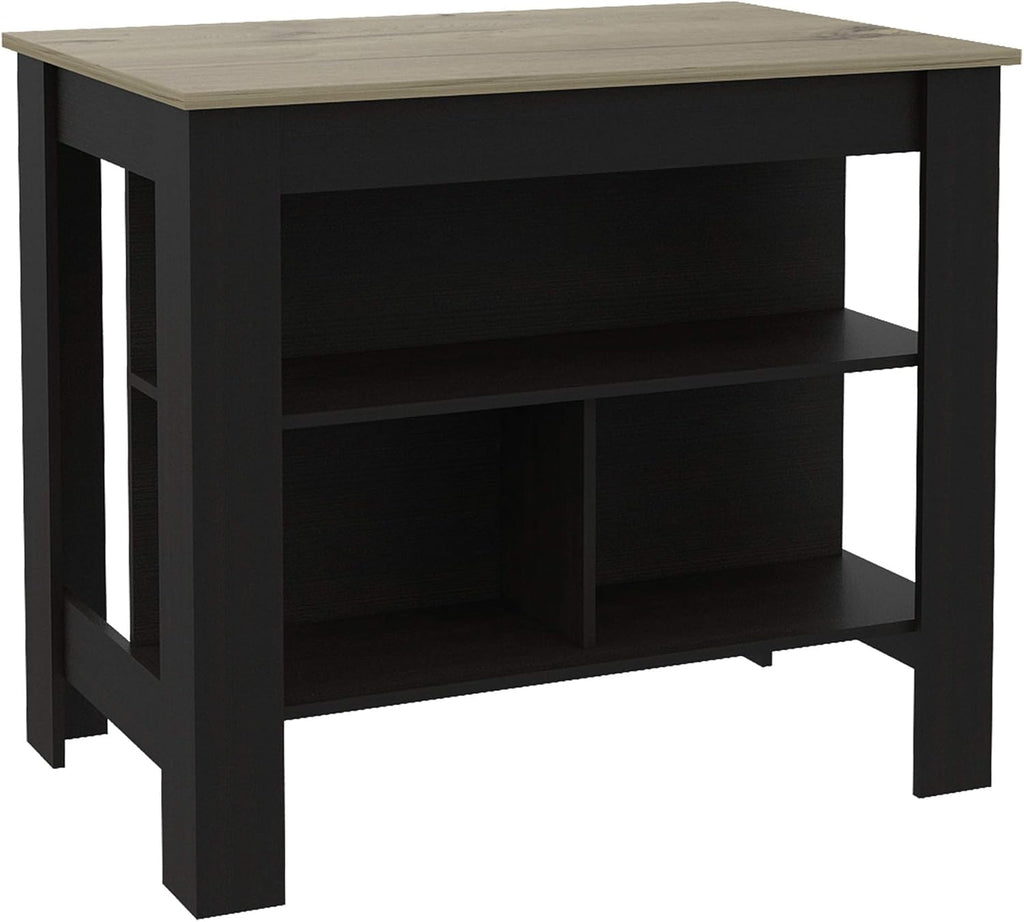 Delos 40Kitchen Island Black-Light Oak