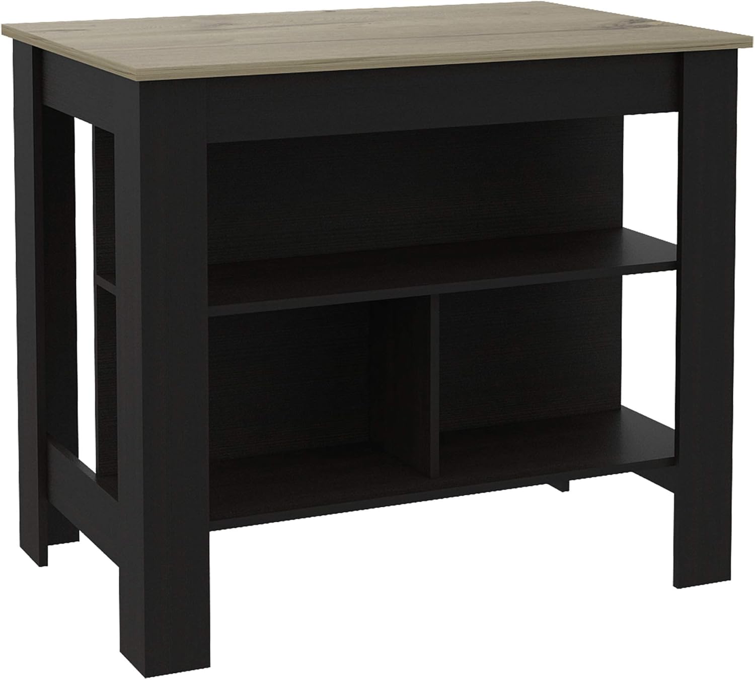 Delos 40Kitchen Island Black-Light Oak
