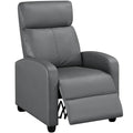 Topeakmart Single Recliner Chair Pu Leather Recliner Sofa Padded Seat Club Chair For Living Room Home Theater Seating Silver Gra