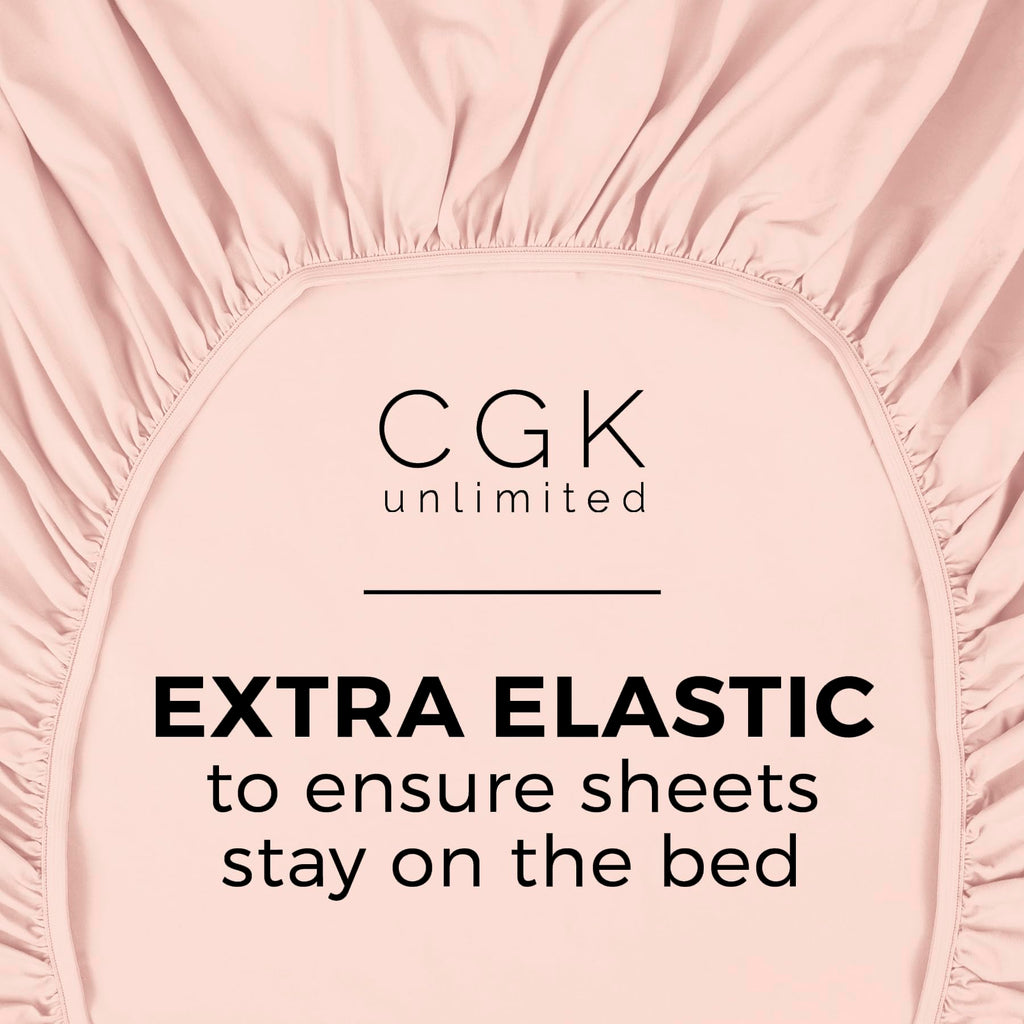 Twin Xl Size Fitted Bed Sheet - Hotel Luxury Single Fitted Bottom Sheet Only - Fits Mattress Between 8 To 16 Inches - Deep Pockets, Extra Soft And Wrinkle Free - Breathable & Cooling - Lavender Pink
