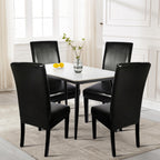 Searchi Waterproof Pu Leather Dining Chair Covers Set Of 4, Stretch Oilproof Parsons Chair Slipcovers Removable Washable Kitchen