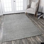 Rizzy Home | Tw2927 | Twist Collection | Wool Area Rug | 9' X 12' | Green/Off White Chevron