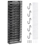 Vevor Hanging Wall Files Organizer, 16-Tier Vertical Wall File Holder, Metal Wall Mounted Magazine Mail Paper Document Storage F