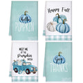 Sratte 4 Pcs Fall Kitchen Towels Thanksgiving Dish Towels 16 x 24 Inch Autumn Pumpkin Hand Towels Decorative Harvest Tea Towel A