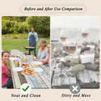 Famibay 3 Piece Picnic Table Covers With Elastic Fitted Picnic Table Cover With Bench Covers Farmhouse Camping Tablecloth Waterproof Picnic Table Covers For Outdoors(Wood Grain,12' X72'+30' X72')