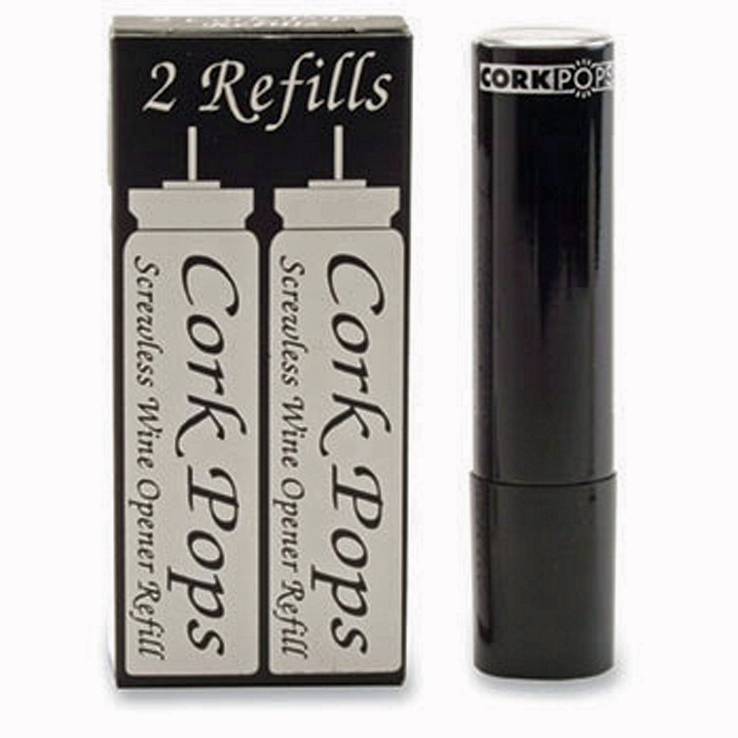 Cork Pops Refill Cartridges  EcoFriendly, LowPressure, Fits All Cork Pops Models, Opens 6080 Bottles Each, 2 Cartridges