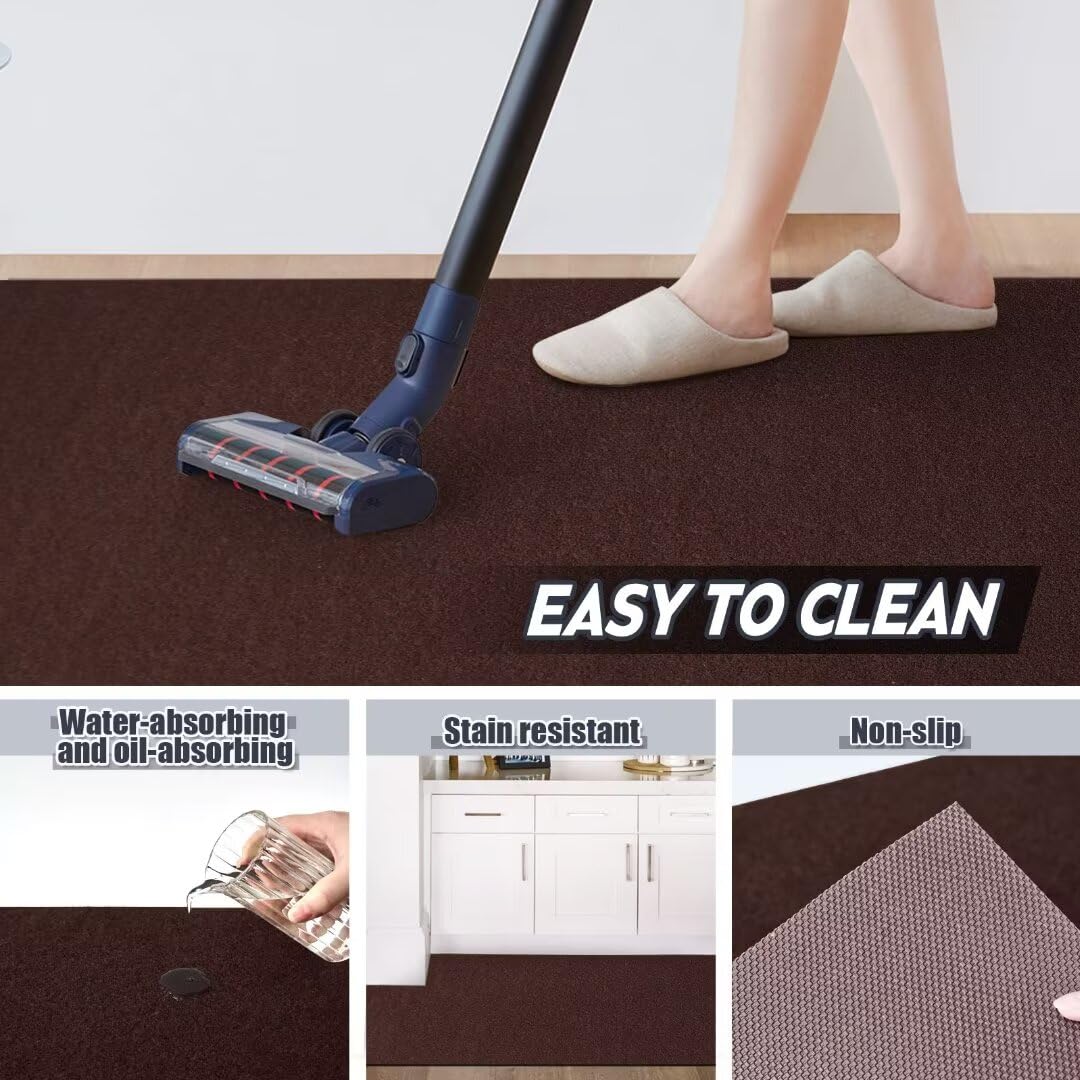 Gotohipi Runner Rug 3'X79'Indoor Outdoor Utility Carpet,Area Rugs With Non Slip Rubber Backing For Hallway Kitchen Entryway Balc