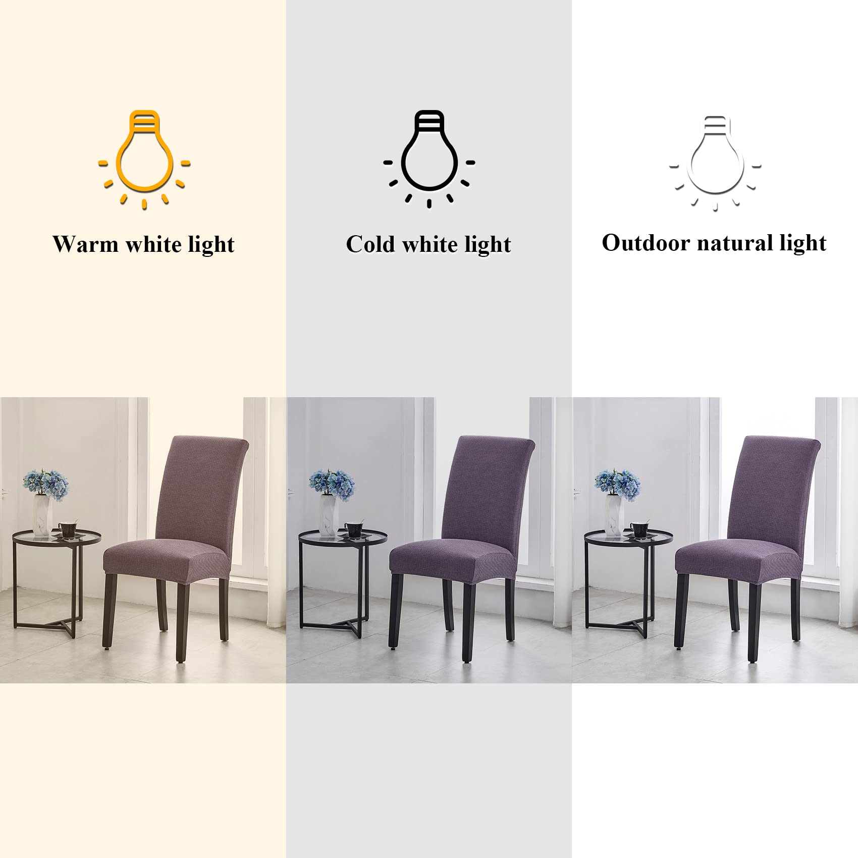 Joccun Chair Covers For Dining Room Set Of 2,Water Repellent Dining Chair Slipcovers Stretch Dining Room Chair Covers Seat Protector,Washable Parsons Chair Cover For Home,Hotel(Grapeade,2 Pack)