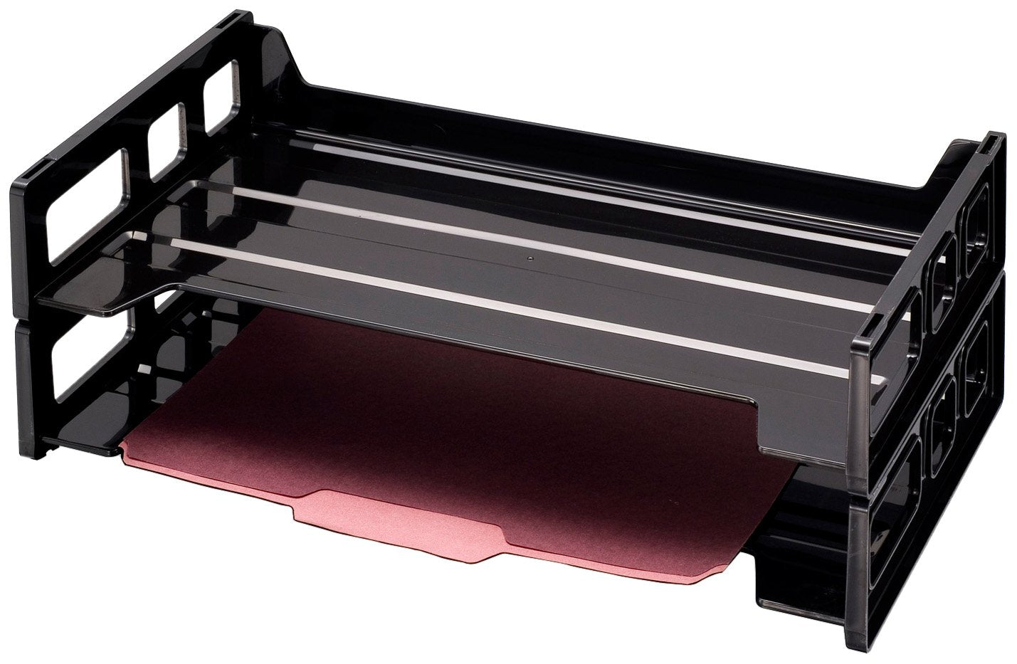 Officemate 26054 Recycled Desk Tray, Side Load,9 X 16 1/4 X 5, Legal, Black, 2/Pk (Oic26054)