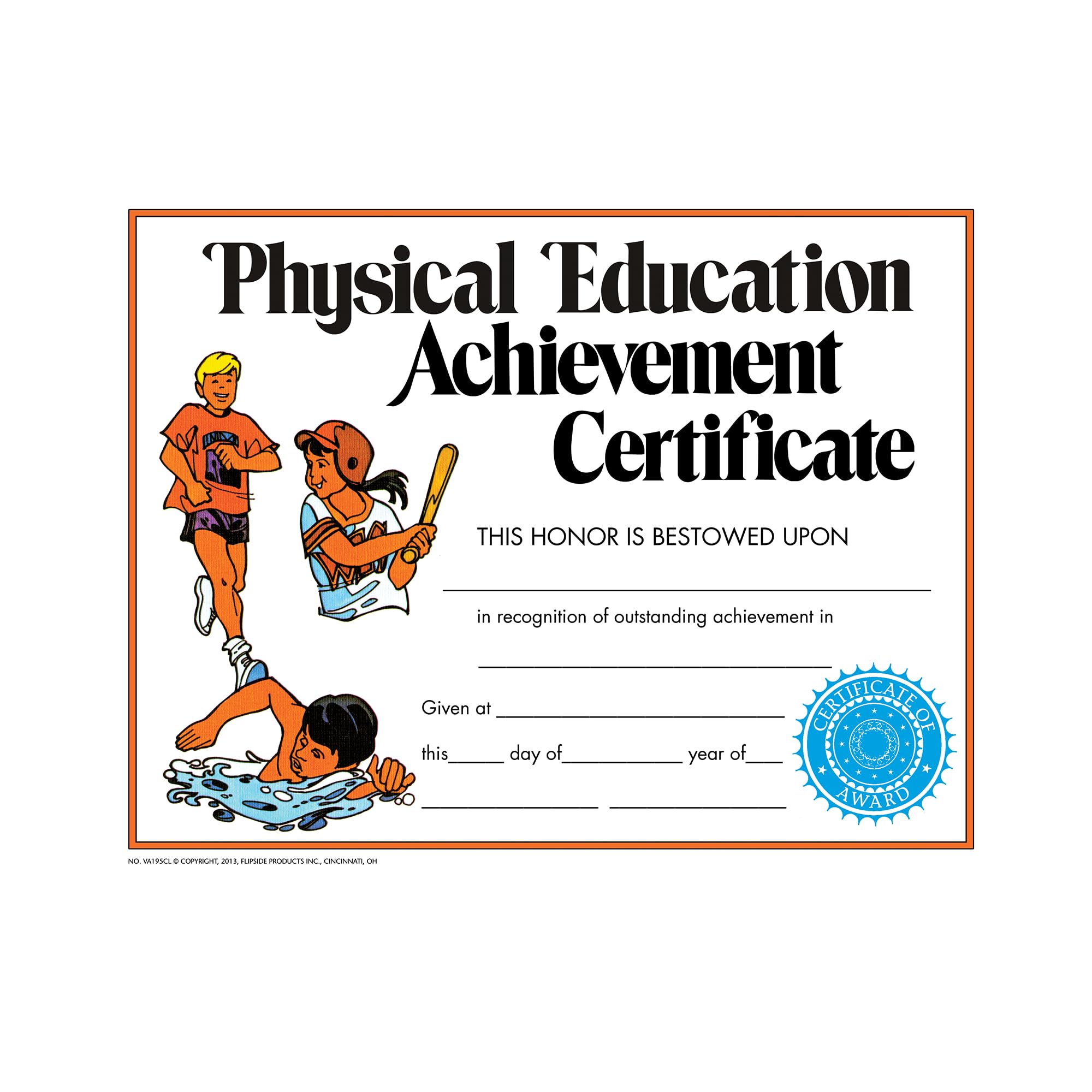 Hayes Physical Education Certificates, Gym Class Recognition Awards For Students, Customizable Awards, Full-Color Matte Finish,