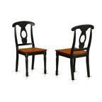 East West Furniture Dublin 3 Piece Set Contains a Round Dining Table with Dropleaf and 2 Kitchen Chairs, 42x42 Inch, Black & Cherry