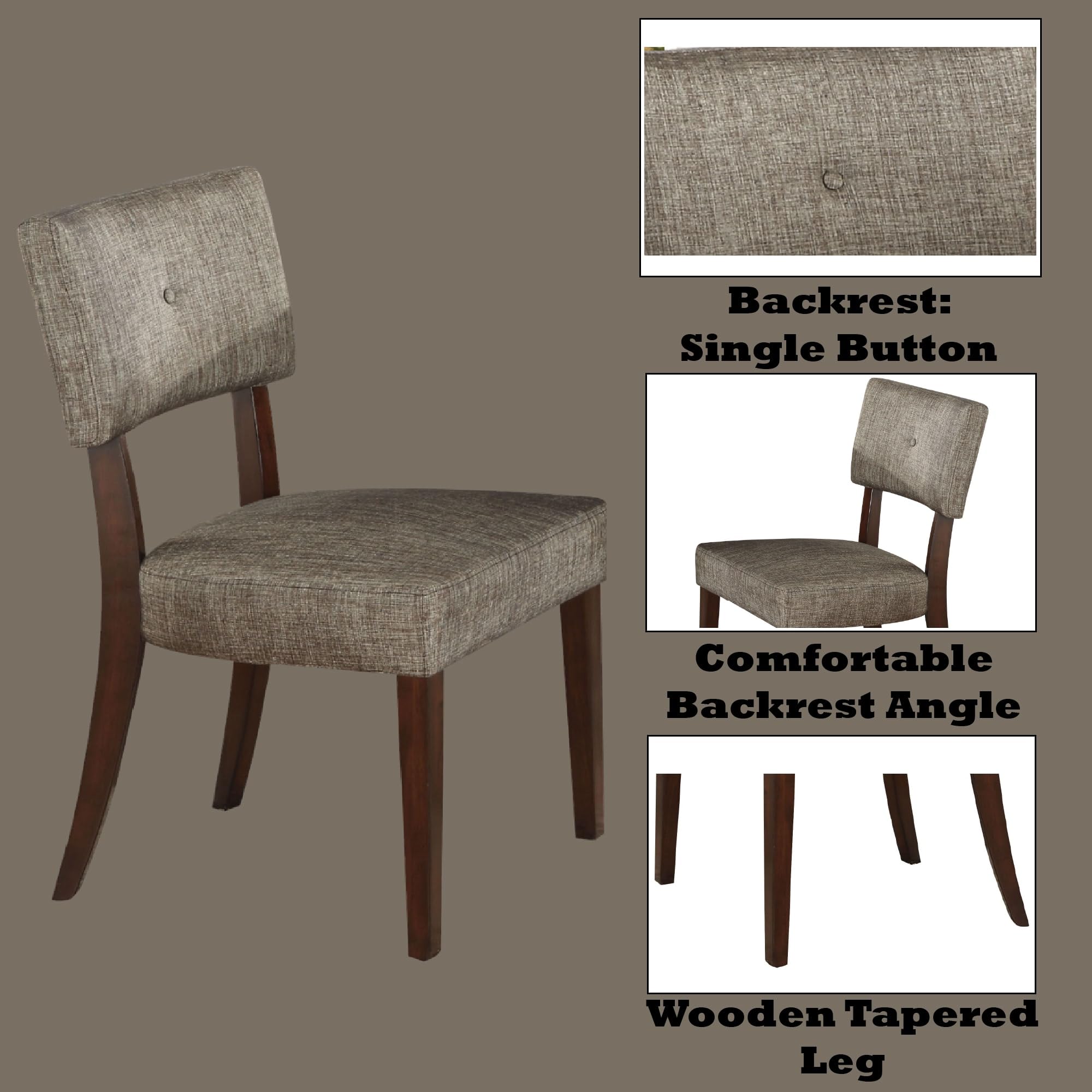Acme Drake Side Chair (Set-2), Gray Fabric & Espresso Contemporary/Casual/Gray Fabric & Espresso/Qty 2