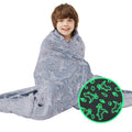 Viviland Kids Throw Blanket Glow In The Dark, Dinosaur Toddler Blankets For Boys, Soft Warm Lightweight Plush Throw Blanket Flee