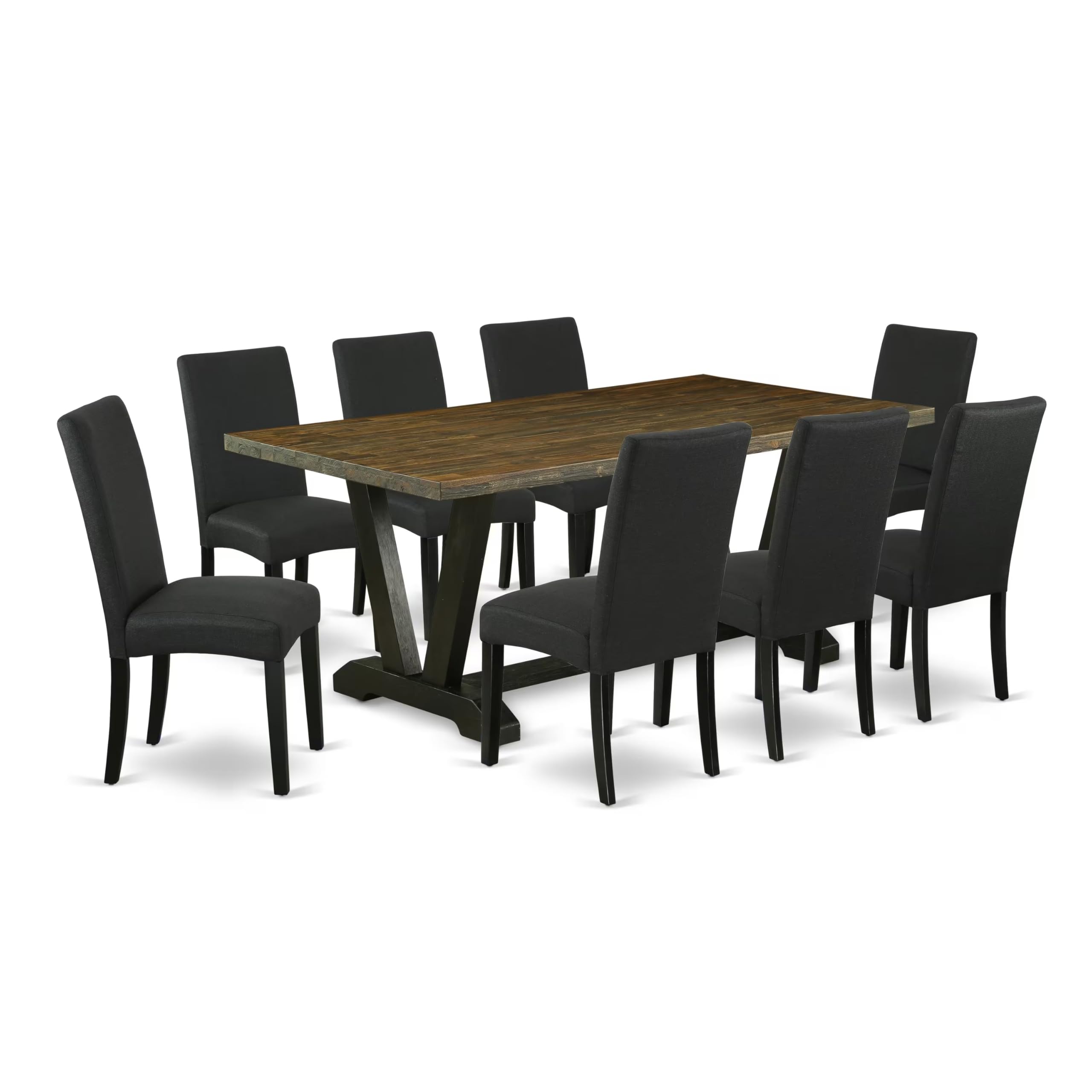 East West Furniture V677Dr124-9 9 Piece Dining Set