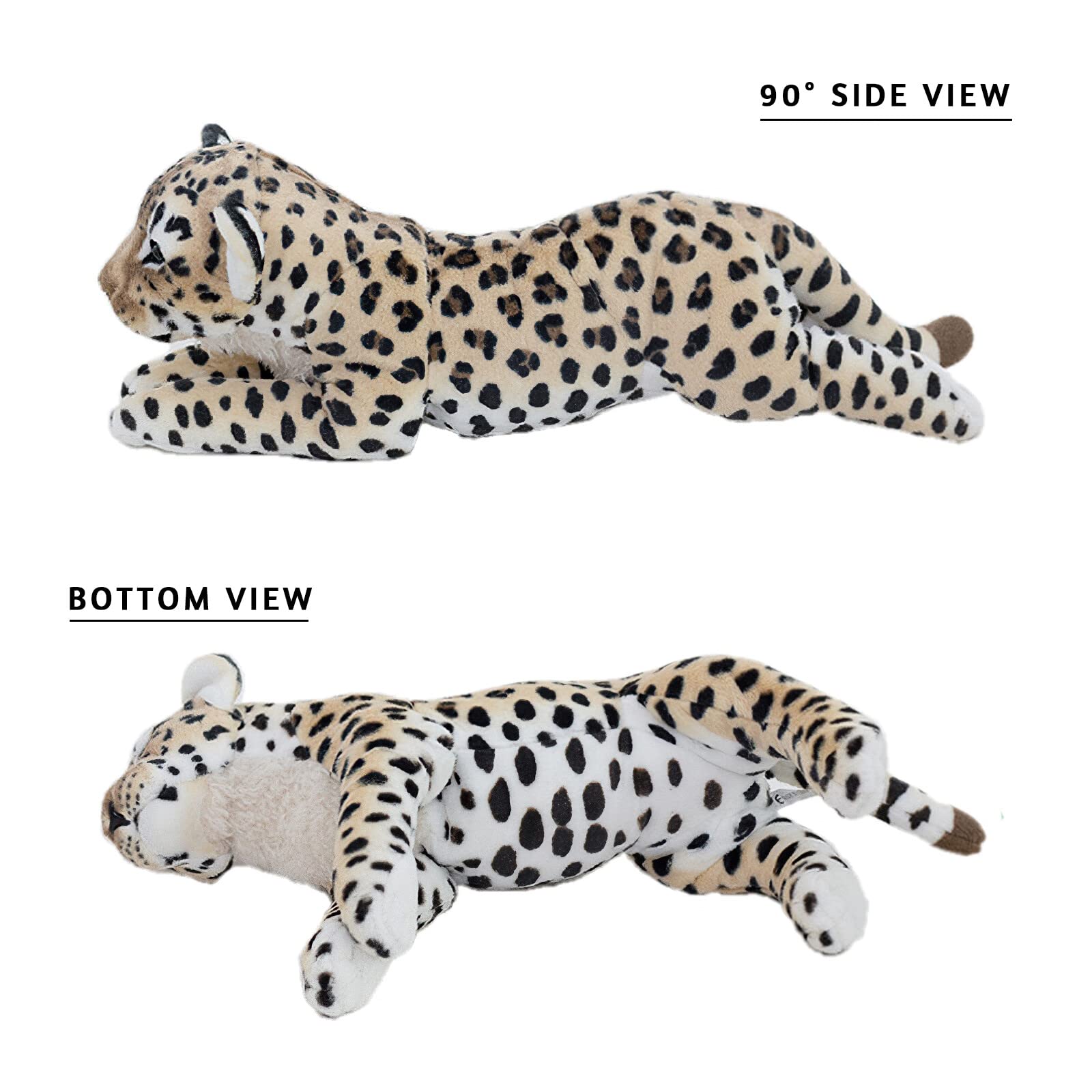 Gisqis Cheetah Stuffed Animal, 24' Leopard Stuffed Animal Cheetah Stuffy Leopard Plush Toys Cute Safari Realistic Stuffed Anima