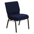 Flash Furniture 21'' Extra Wide Navy Blue Fabric Church Chair