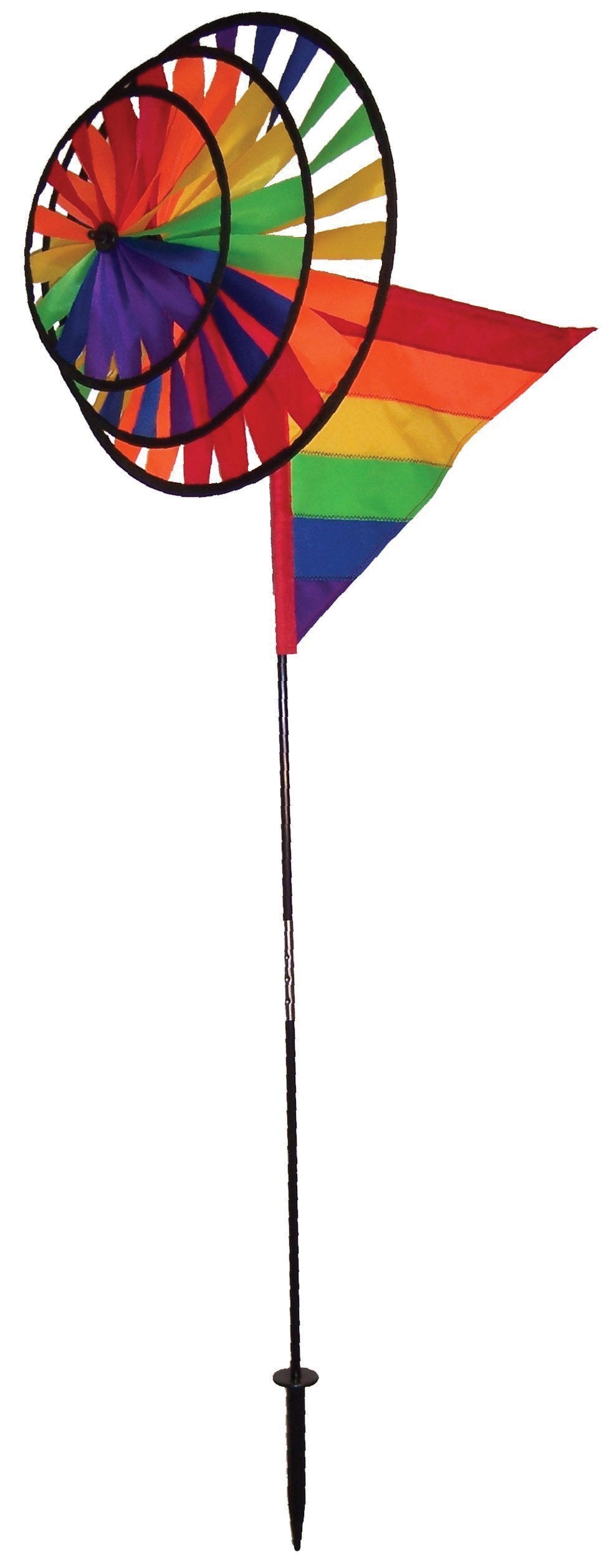 In The Breeze Triple Wheel Rainbow Garden Spinner With Wind Sail,2834