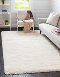 Rugs.com Infinity Collection Solid Shag Area Rug 8 x 11 Pearl Shag Rug Perfect for Living Rooms, Large Dining Rooms, Open Floo
