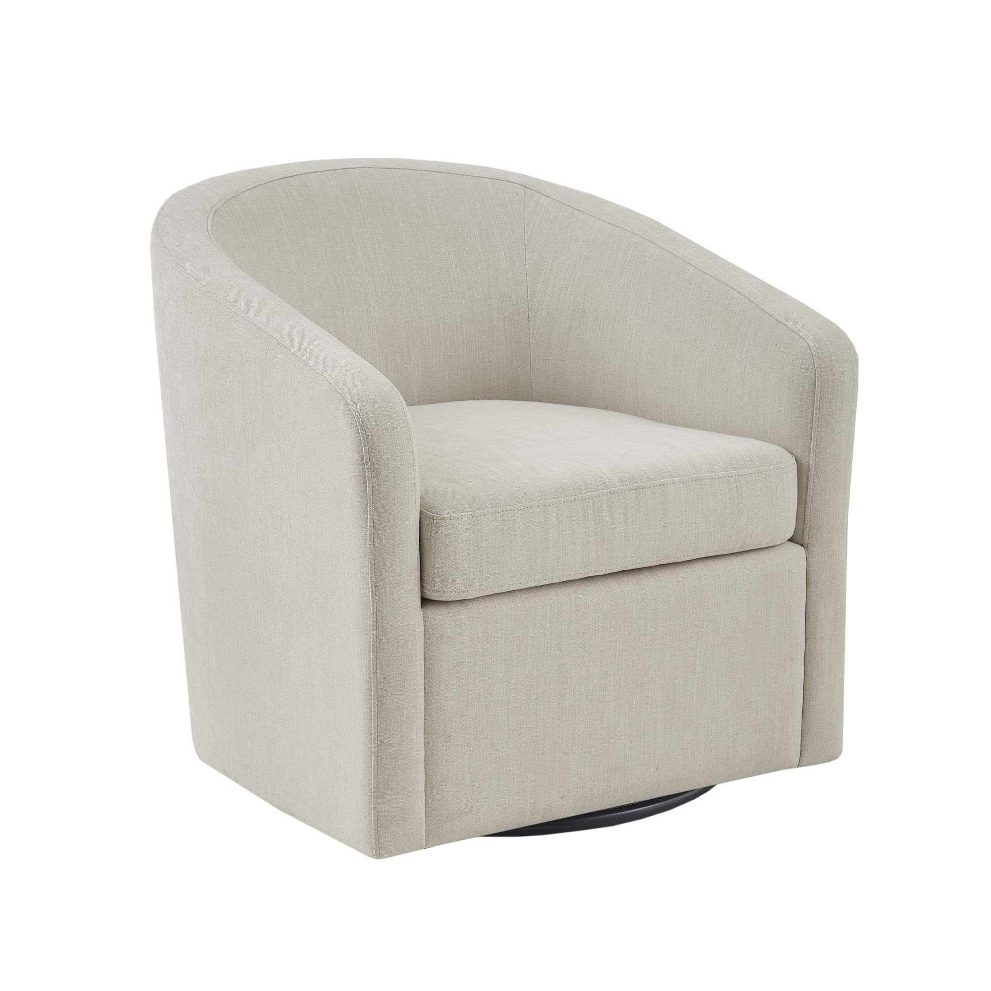 Martha Stewart Amber Swivel Chair for Living Room Barrel Style Bedroom Lounge Removable Foam Seat Cushion Upholstered, Nursery F
