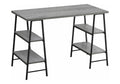 Monarch Specialties I 7524 Computer Desk, Home Office, Laptop, Storage Shelves, 48 L, Work, Metal, Laminate, Grey, Black, Contem