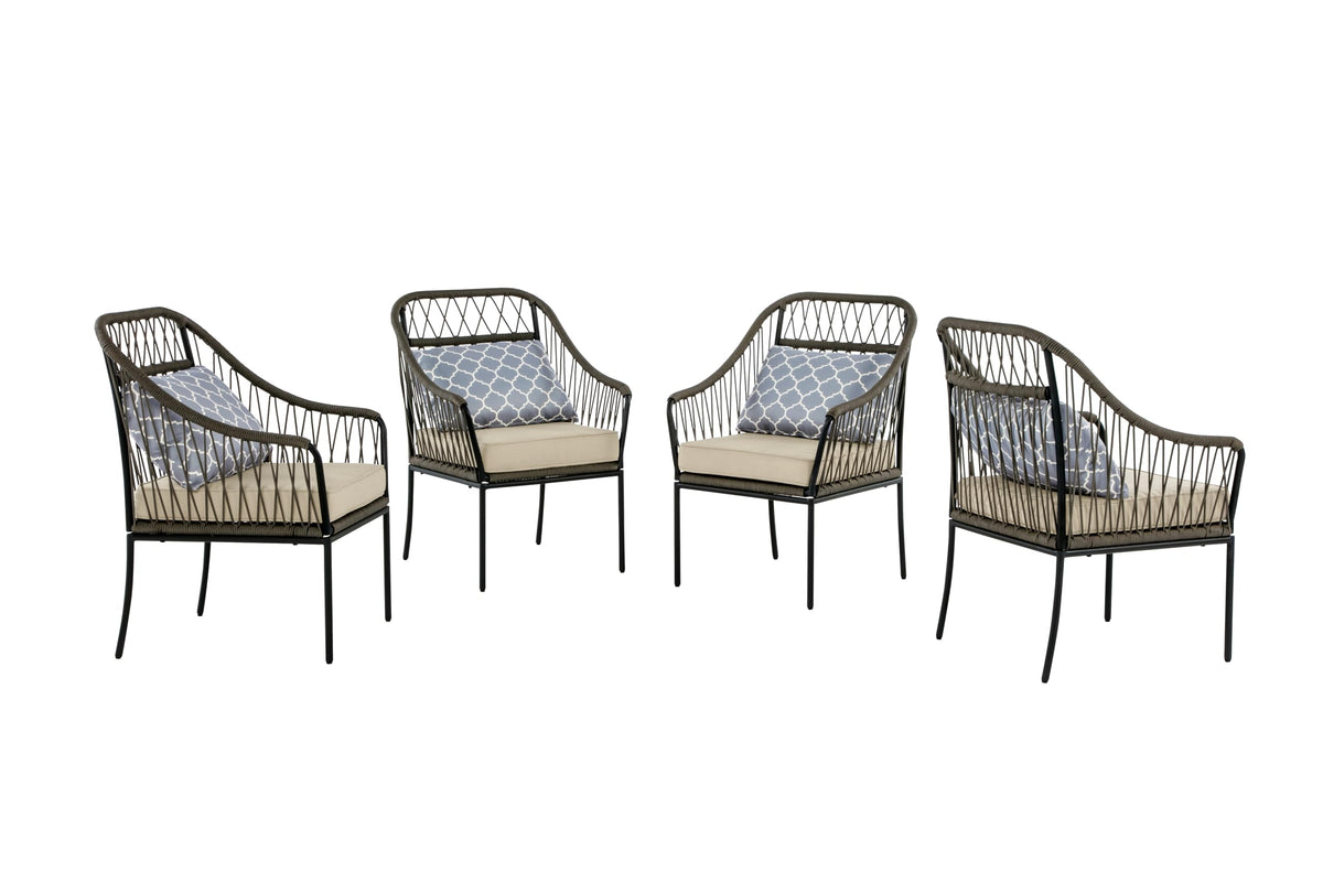 Best Quality Furniture Transitional Outdoor Patio Dining, Set Of 4 Chairs Only, Gray