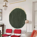 Iower Large Macrame Wall Hanging Green Boho Wall Decor Macrame Beads Yarn Fiber Wall Art Beaded Tassel Home Decor For Bedroom Li