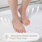 Lochas Bathroom Rug Set White, Soft Bath Rug Set 2 Piece Set, Toilet Mat U-Shaped 20X20 And 34X20 Bathroom Rugs, Quickly Dry Mat