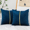 WACOMECO Velvet Throw Pillow Covers, Pack of 2 Soft Gold Decorative Cushion Covers for Couch Sofa Living Room Home Decoration, N