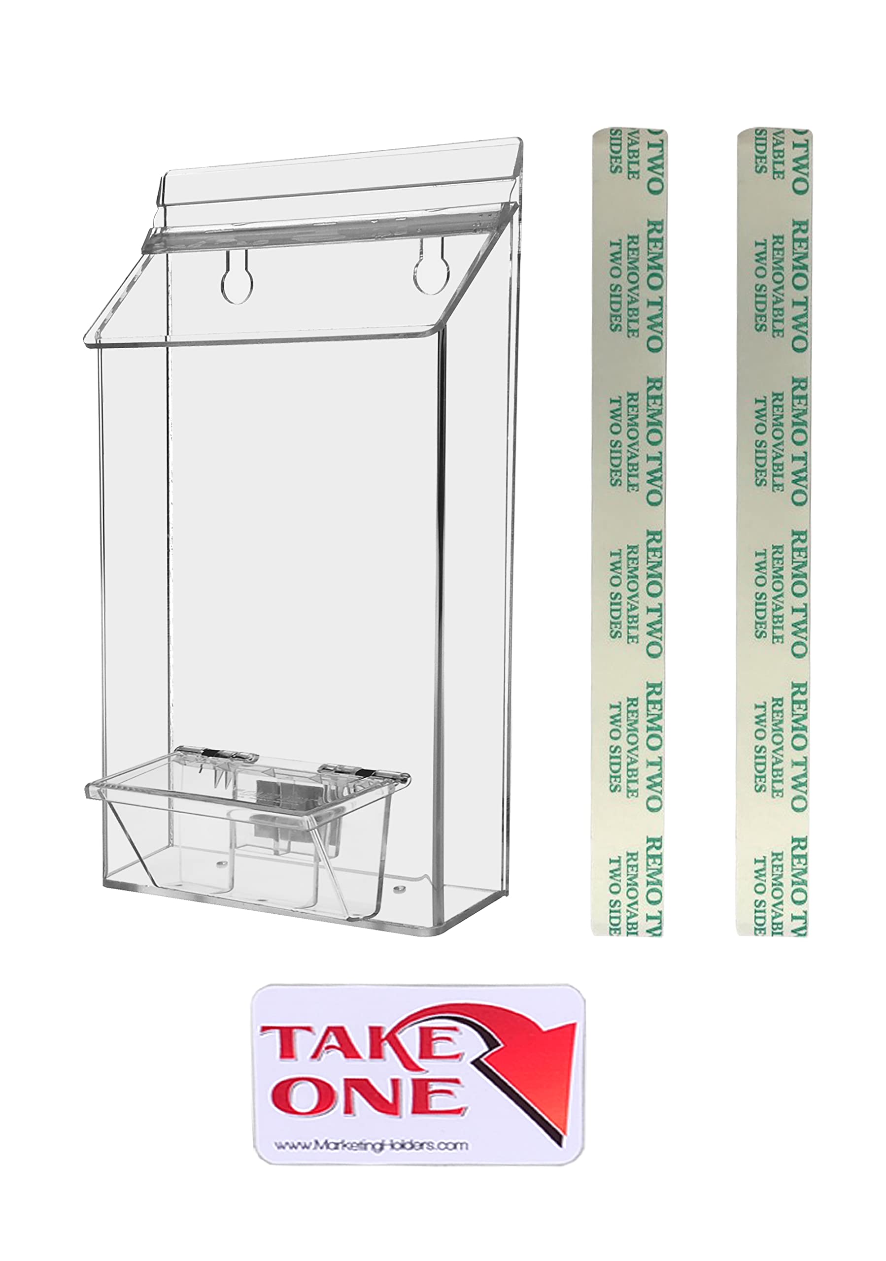 Outdoor Brochure Holder With Lid Holds 6' X 9' Bifolds And 3.5' X 2' Business Cards Clear Acrylic Wall Mount Box With Lid In