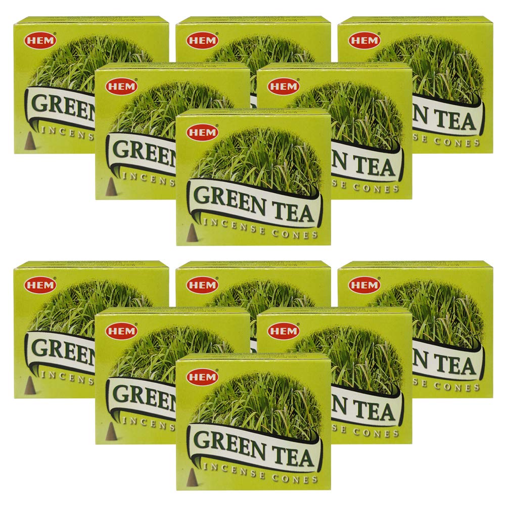 Green Tea Incense Cones And Cone Incense Burner Bundle Insence Insense Hem Incense
