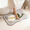 Hi Space Bathroom Rugs 31.5x19.7IN Grey Floral Boho Bath Mat for Bathroom Non Slip Machine Washable Soft Microfiber Absorbent Ba