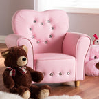 Baxton Studio Mabel Modern and Contemporary Pink Faux Leather Kids Armchair