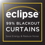 Eclipse Darrell Modern Blackout Thermal Rod Pocket Window Curtains For Bedroom Or Living Room (Single Panel), 37 In X 95 In, Whe