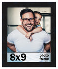 8x9 Frame Black Picture Frame - Complete Modern Photo Frame Includes UV Acrylic Shatter Guard Front, Acid Free Foam Backing Boar