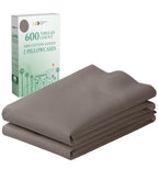 California Design Den Luxuriously Soft Hotel Quality 600 Thread Count, 100% Cotton King Size Pillowcases Set Of 2, Crisp & Cool Fits King Size Pillows (Brown)