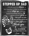 Haxoilo Stepped Up Dad Gifts Blanket To My Bonus Dad Father Daddy Throws Gifts For Fathers Day Birthday 80X60 In