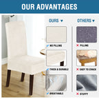H.Versailtex Dining Chair Covers Velvet Stretch Chair Covers For Dining Room Set Of 6 Parson Chair Slipcovers Chair Protectors C