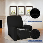 Purefit 100% Dual Waterproof Couch Cover Slipcovers For Couches And Sofas - Stretch Non Slip Fleece Sofa Covers Washable, Leakproof Furniture Protector For Kids, Pets, Dog (Recliner, Black)