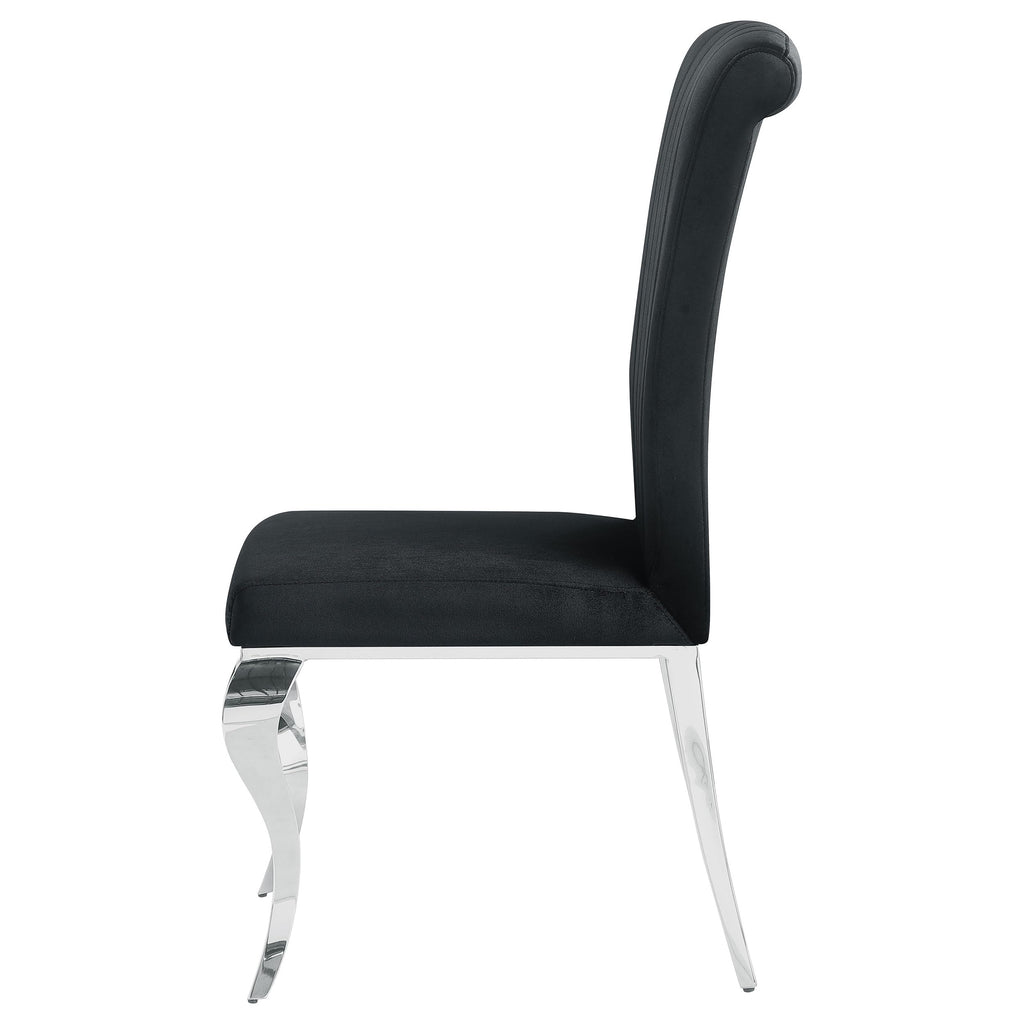 Coaster Home Furnishings Betty Upholstered Side Chairs Black and Chrome (Set of 4)