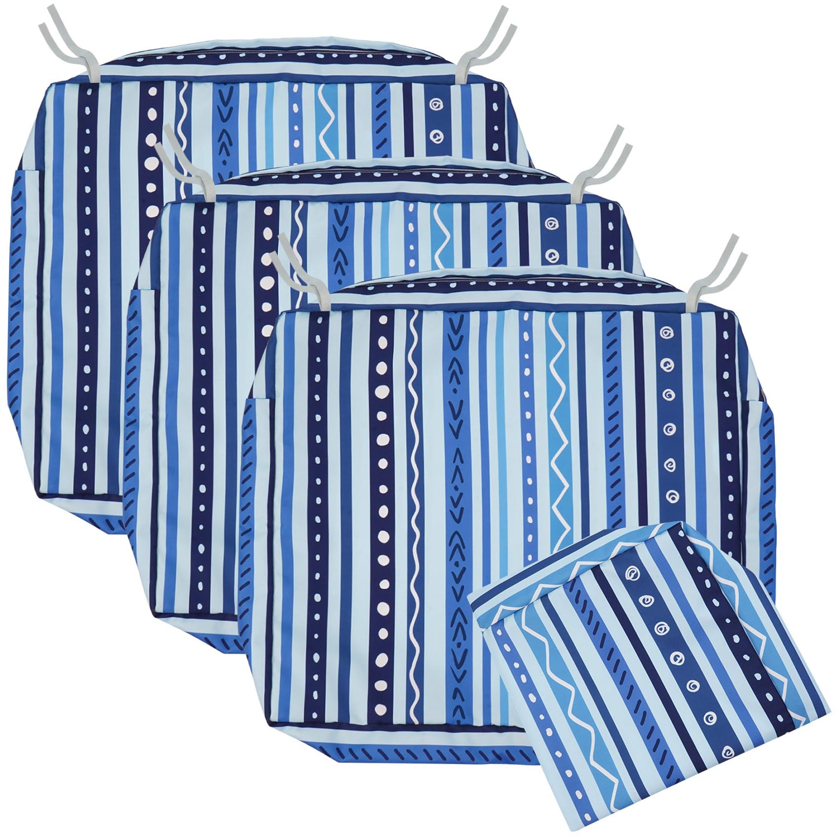 Nettypro Outdoor Cushion Slipcovers 24 X 24 Inch Waterproof Patio Furniture Chair Seat Cushion Covers With Zipper And Tie, Repla