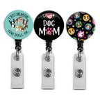 Retractable Badge Holders, Cute Nursing Badge Reel, Badge Clip Id Card Holders (3Pack Lovely Dog)