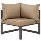 Modway Fortuna Corner Armchair - Brown Mocha Textile Outdoor Chair, Model EEI-1518-BRN-MOC