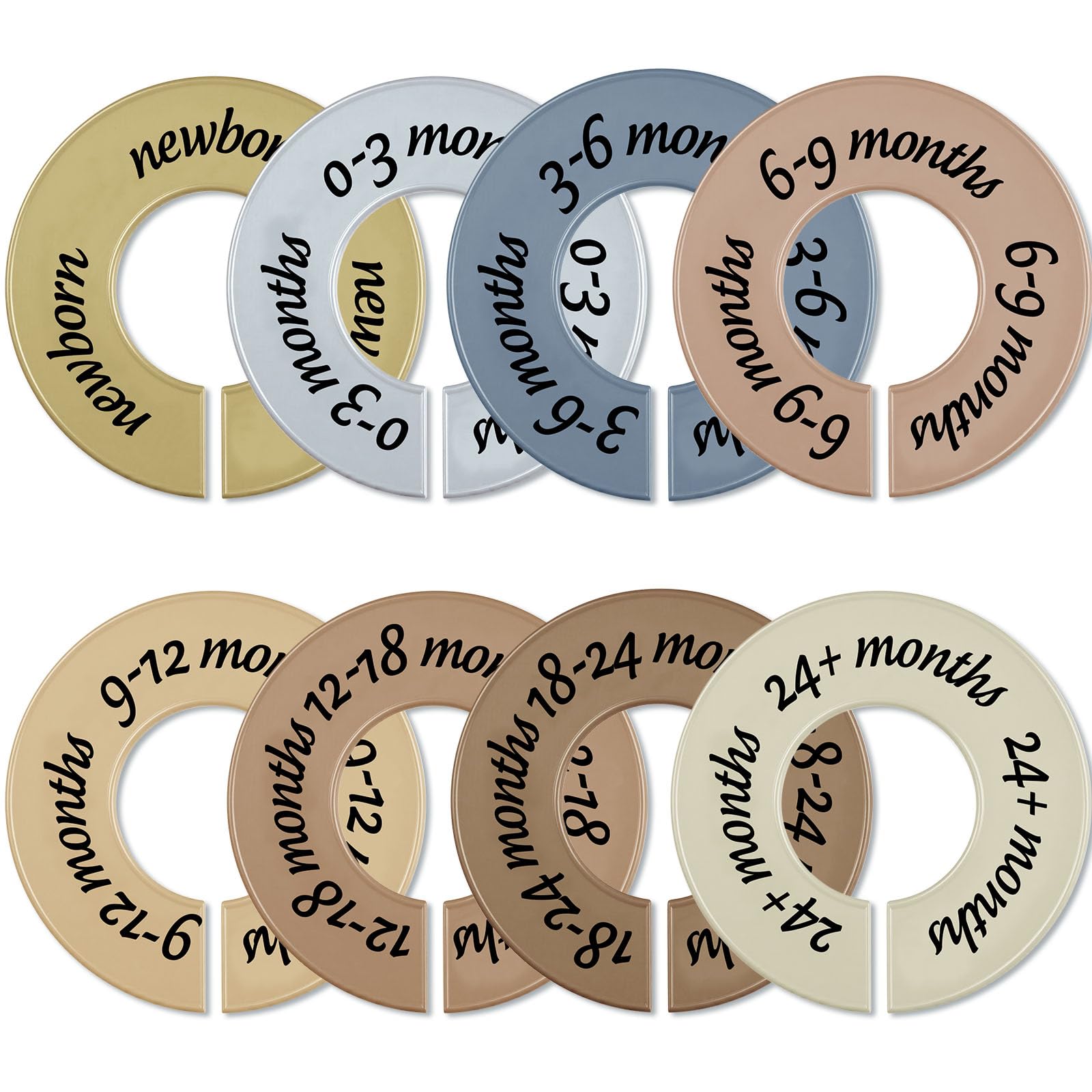 ForraFun 8 Pcs Baby Closet Dividers, Gifts for Moms, Unisex Baby Clothes Organizers, Clear Label Nursery Closet Organizer & Deco